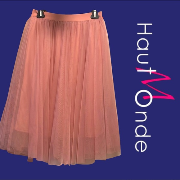 Haute Monde Dresses & Skirts - Haute Monde Tulle Midi Skirt in Dusty Rose